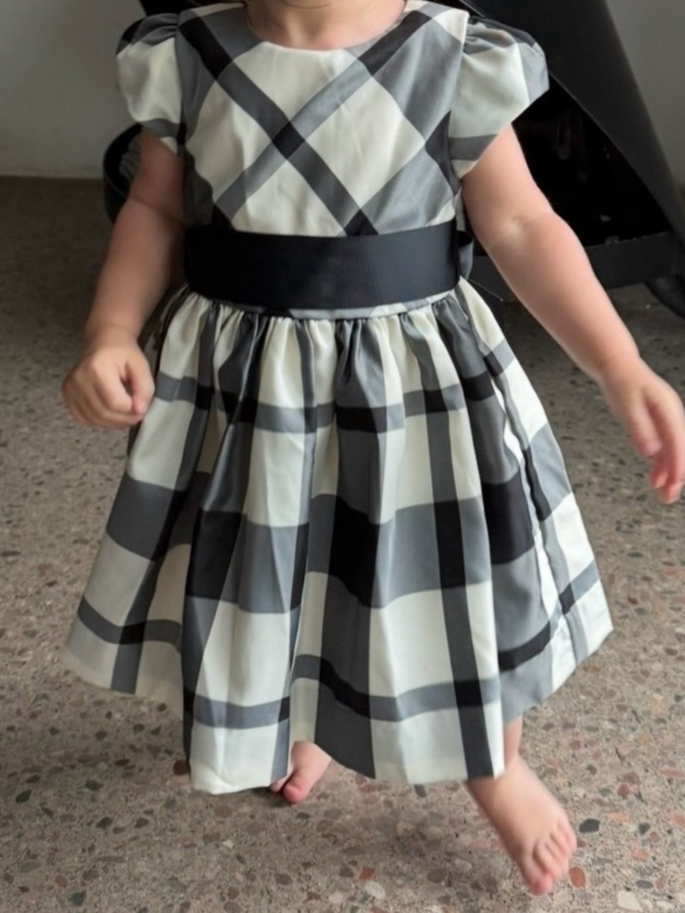 Ralph Lauren 18 Months Baby Girl Black Plaid Dress Party